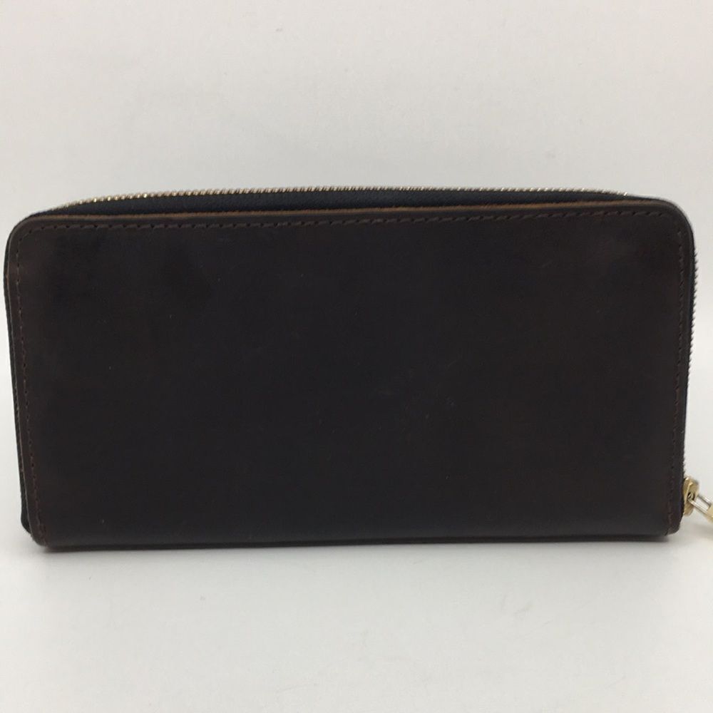 Portland Leather Goods Grizzly Zip Around Accordion Long Wallet - Picture 3 of 17